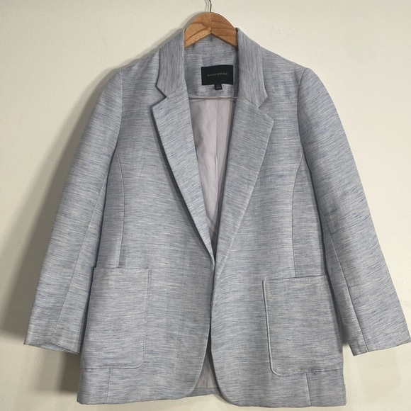 Banana Republic Cotton Linen Blend Blazer 6P - Picture 1 of 13